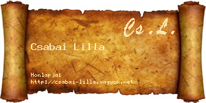 Csabai Lilla névjegykártya